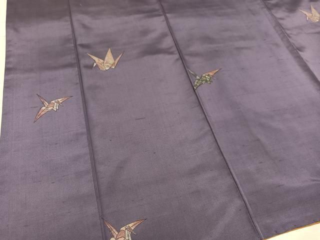 平和屋着物○京の名門・菱屋六右ェ門 紬 群れ鶴 正絹 逸品 AABC4455ph