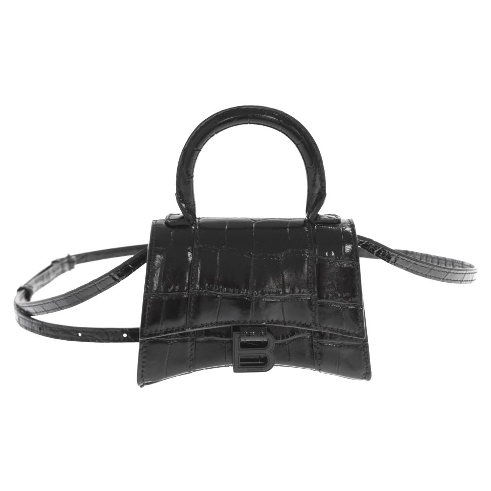BALENCIAGA (バレンシアガ) Hourglass クロコ型押 ミニ チェーン