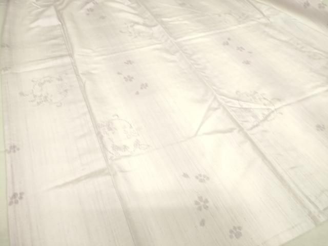 平和屋着物▽結城紬 奥順 はたおり娘 単衣 舞花文 80亀甲 やまと誂製