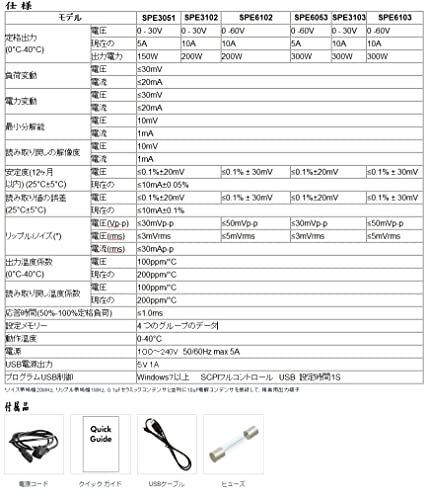 DC電源 OWON SP3051 1チャンネル 最大150W 出力電源 30V 5A-