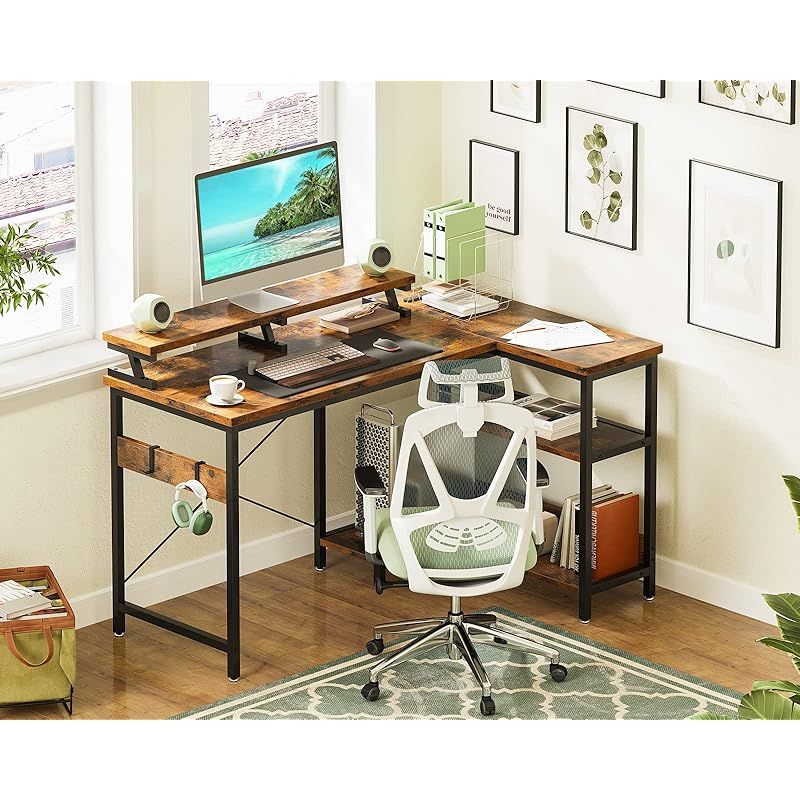 ODKパソコンデスクl字デスクゲーミングデスクL字型デスク机幅120cmラック