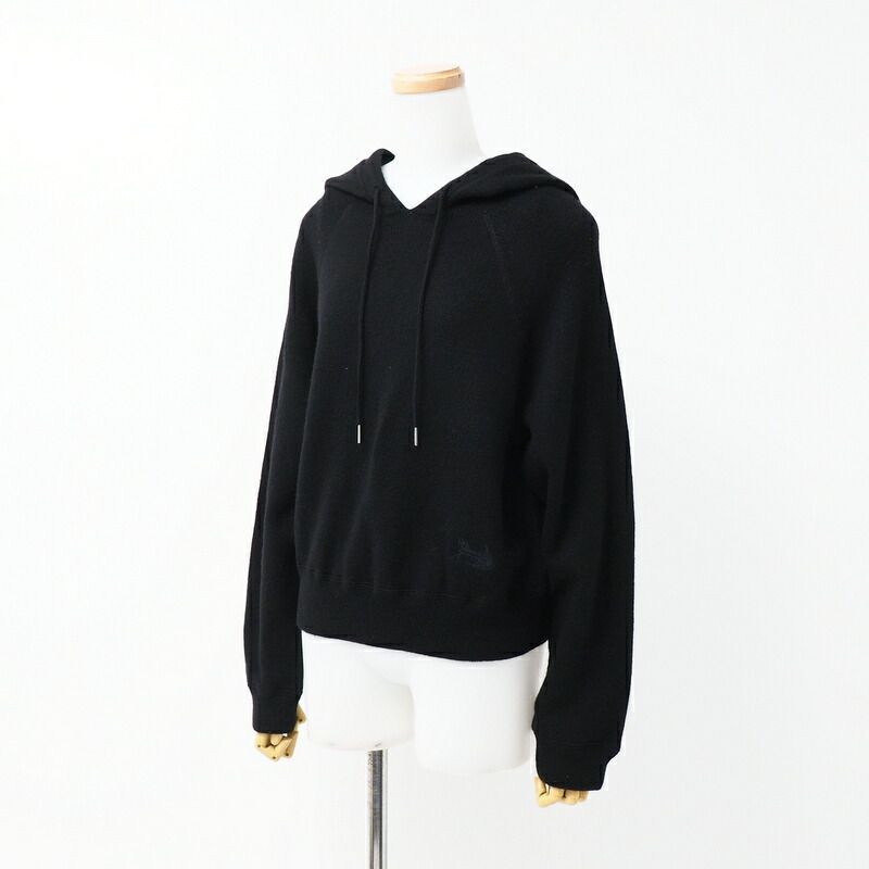 CELINE - CELINE セリーヌ パーカー サイズS エディ期 カシミヤ ニット フーディ ブラック イタリア製 ブランド古着【中古】20230928/GO2546 CELINE セリーヌ パーカー サイズS エディ期 カシミヤ ニット フーディ