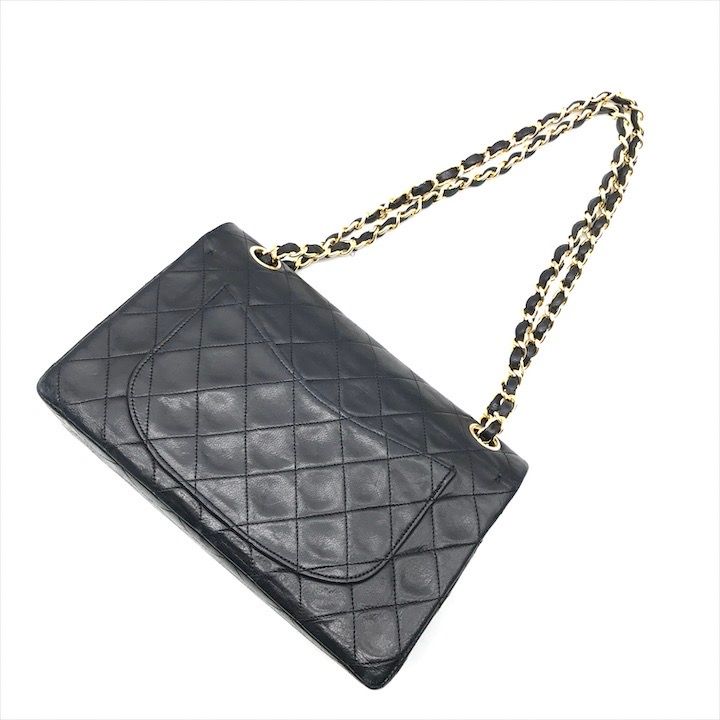 【美品】 シャネル　マトラッセ　ビジネスバッグ　ラムスキン　ターンロック　黒 シャネル マトラッセ ターンロックチェーンショルダー ブラック