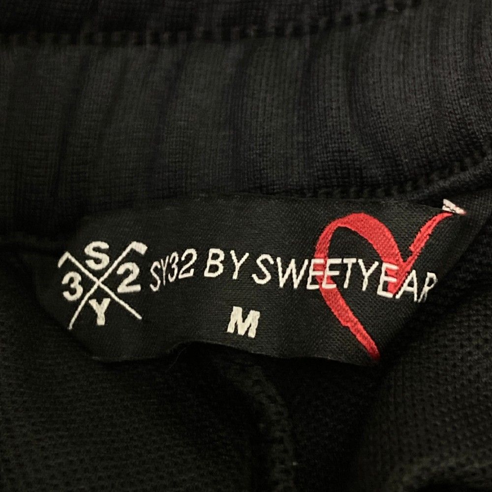 サイズ：M SY32 BY SWEET YEARS GOLF エスワイサーティトゥ ; 2023年モデル ストレッチ ダブルニット ワイドパンツ  ブラック系 [240101366636] ゴルフウェア レディース ストスト サイズ：M SY32 BY SWEET YEARS GOLF エスワイサーティトゥ