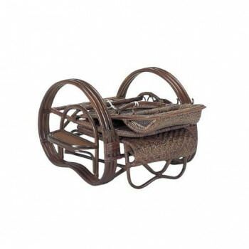 Romantic Rattan 籐三つ折寝椅子 ダークブラウン色タイプ A 202 B