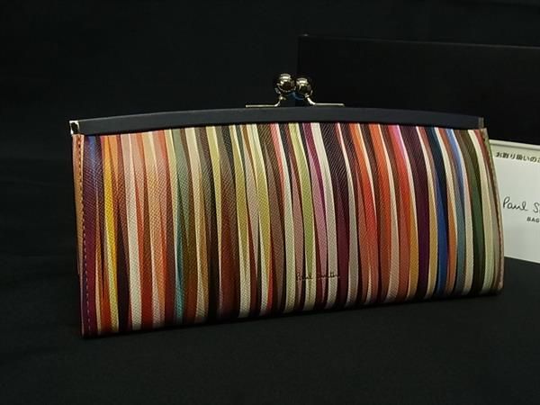 ♥ Paul Smith ポールスミス レザー がま口 長財布 ウォレット 札入れ 小銭入れ カード入れ マルチカラー BN5383