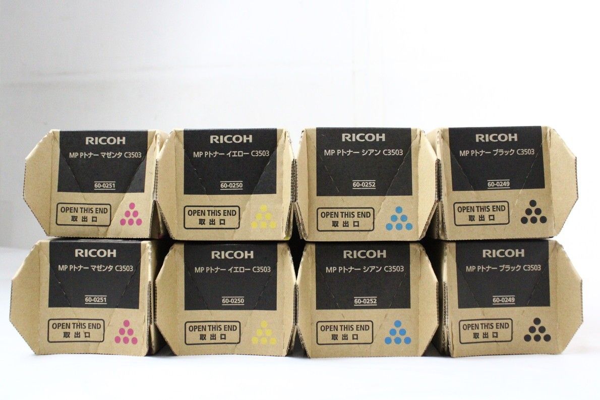 ③RICOH リコー トナー 8本 未開封未使用 RICOH 純正 トナー C3503 4色 RICOH MP PトナーＣ3503新品未使用、未開封。