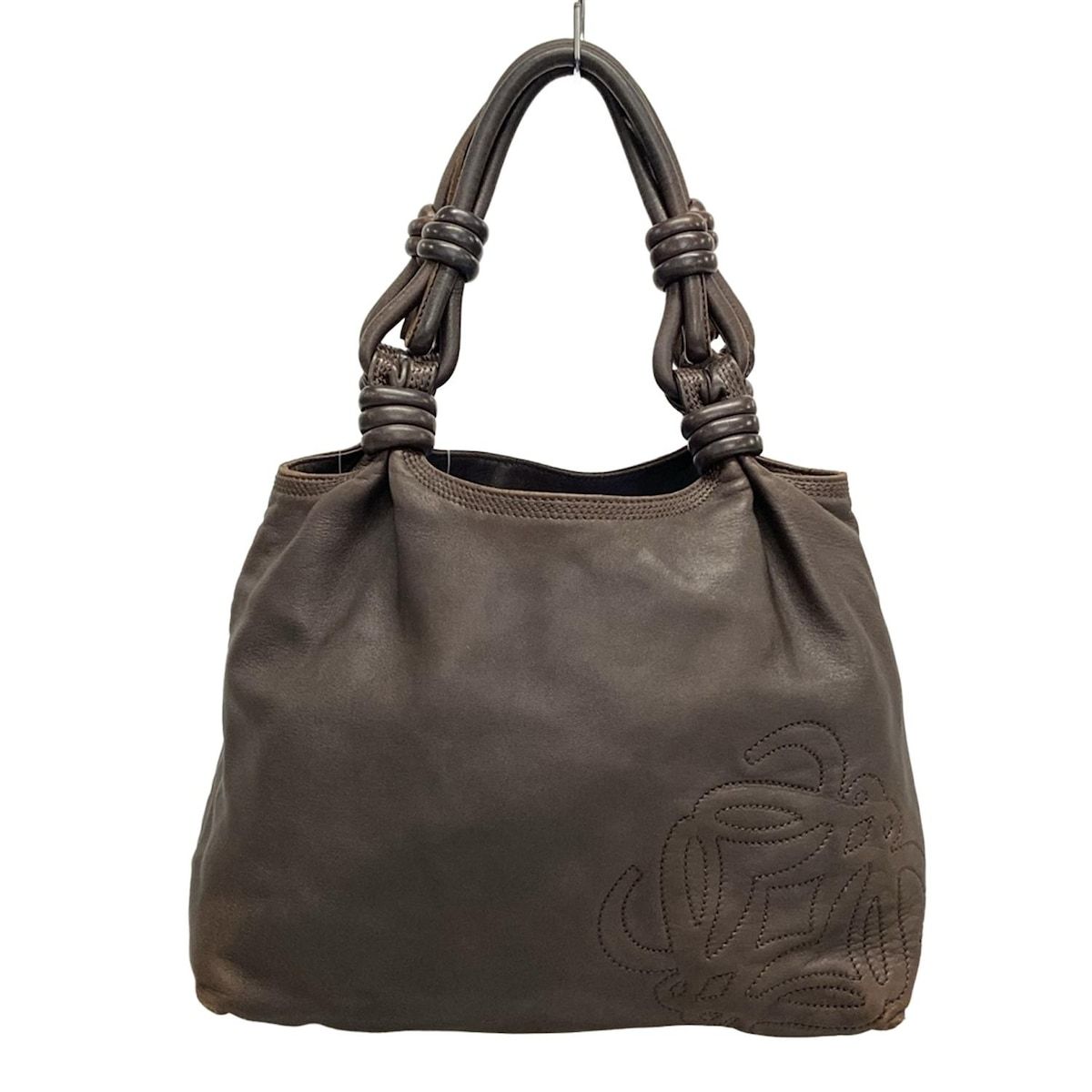 LOEWE ロエベ ハンドバッグ - ダークブラウン レザー