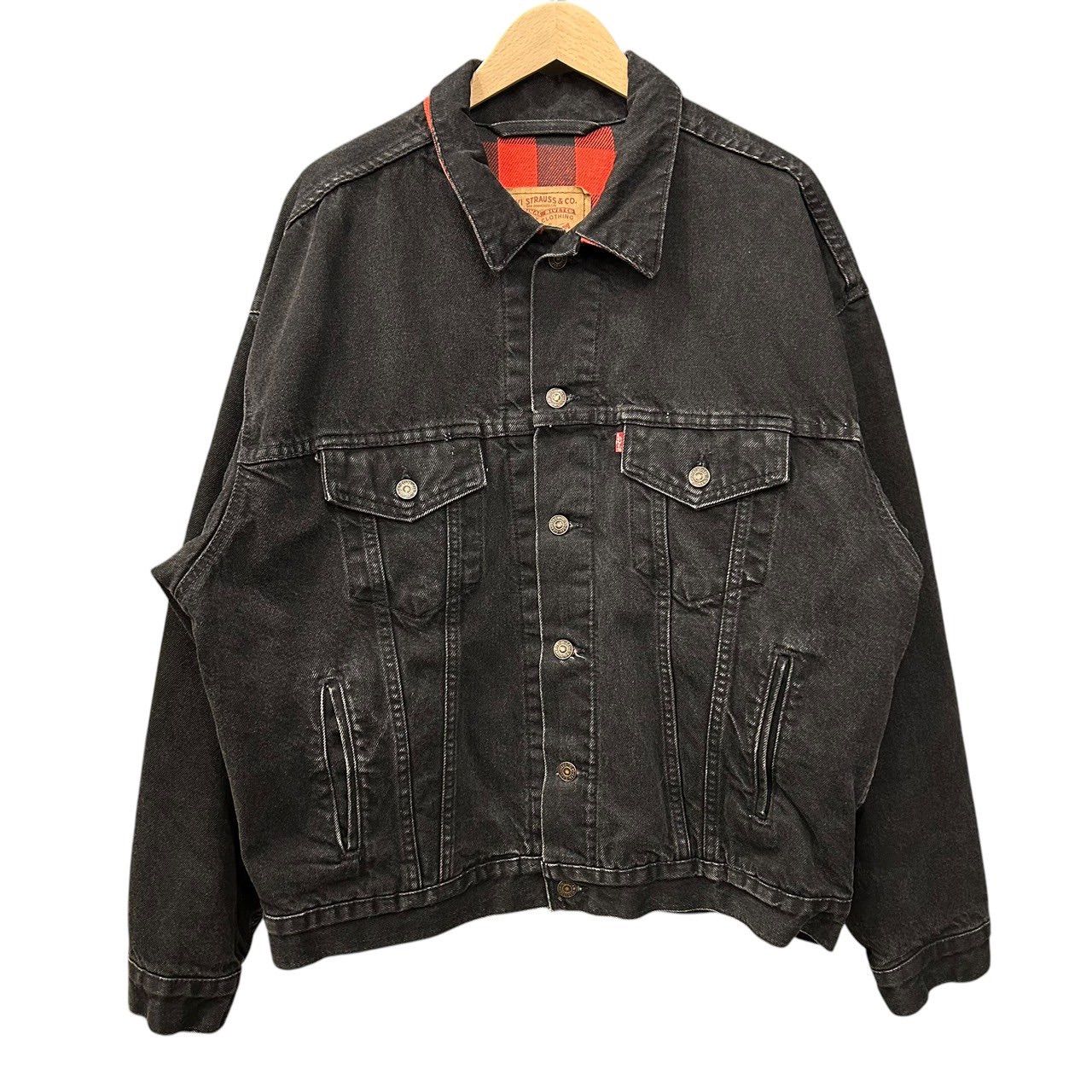 90s LEVI'S ブラックデニムジャケット 裏ネル 70417 90s LEVI'S ブラックデニムジャケット 裏ネル 70417
