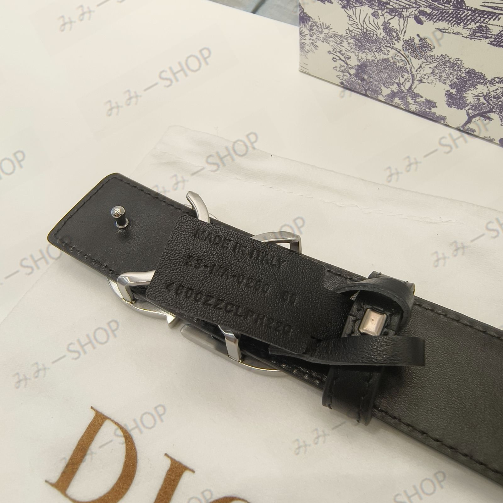 Christian Dior クリスチャンディオール ロゴ リバーシブル ベルトストラップ　ブラック