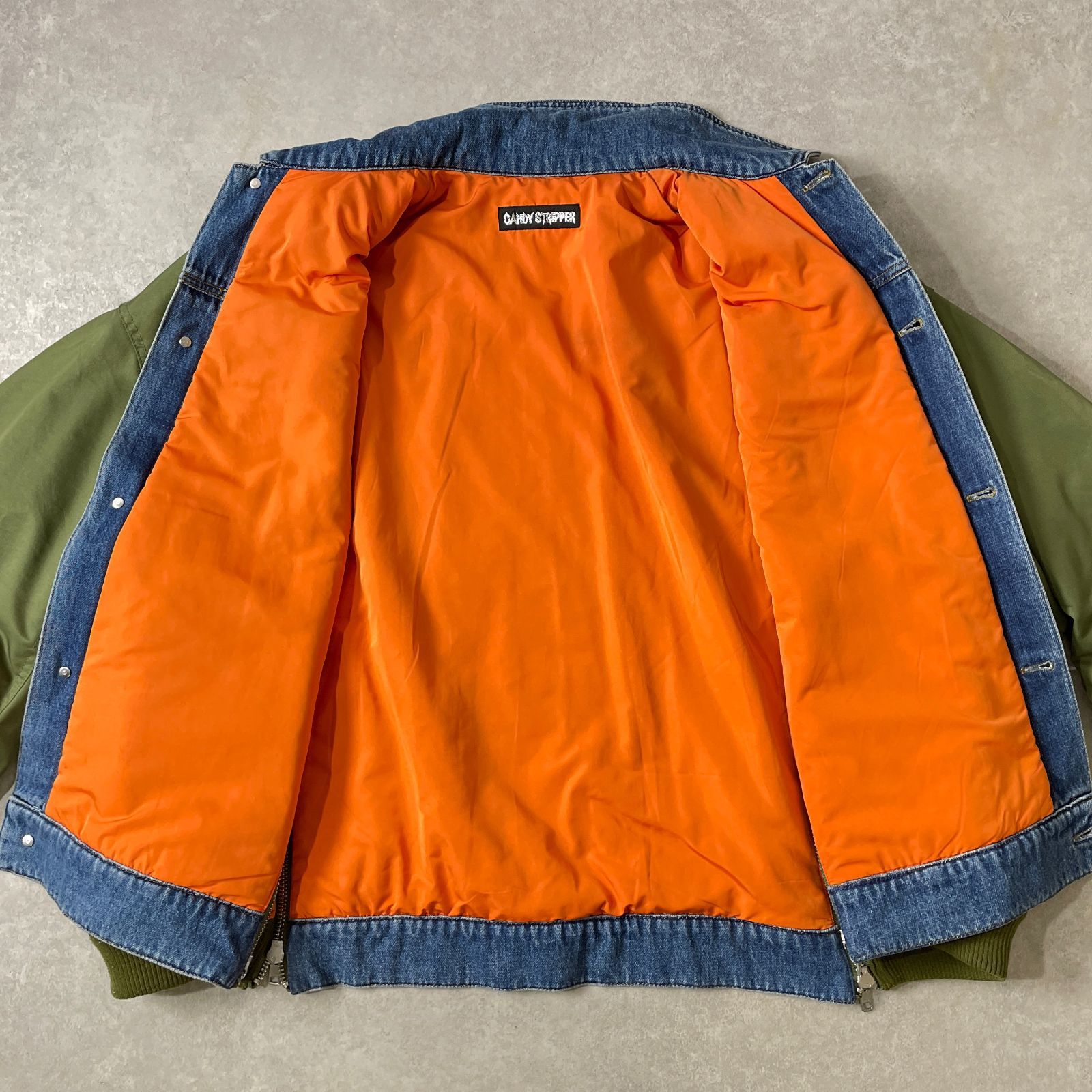 定価3.7万 CANDY STRIPPER COMBINED DENIM JACKET ドッキング デニム