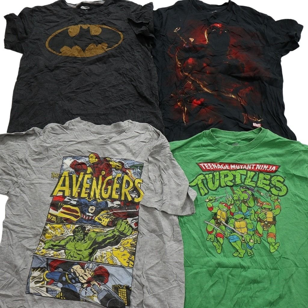 古着卸 まとめ売り マーベル DCコミック 半袖Tシャツ 16枚セット (メンズ S /M ) スパイダーマン スーパーマン 中古 古着 MZ0742
