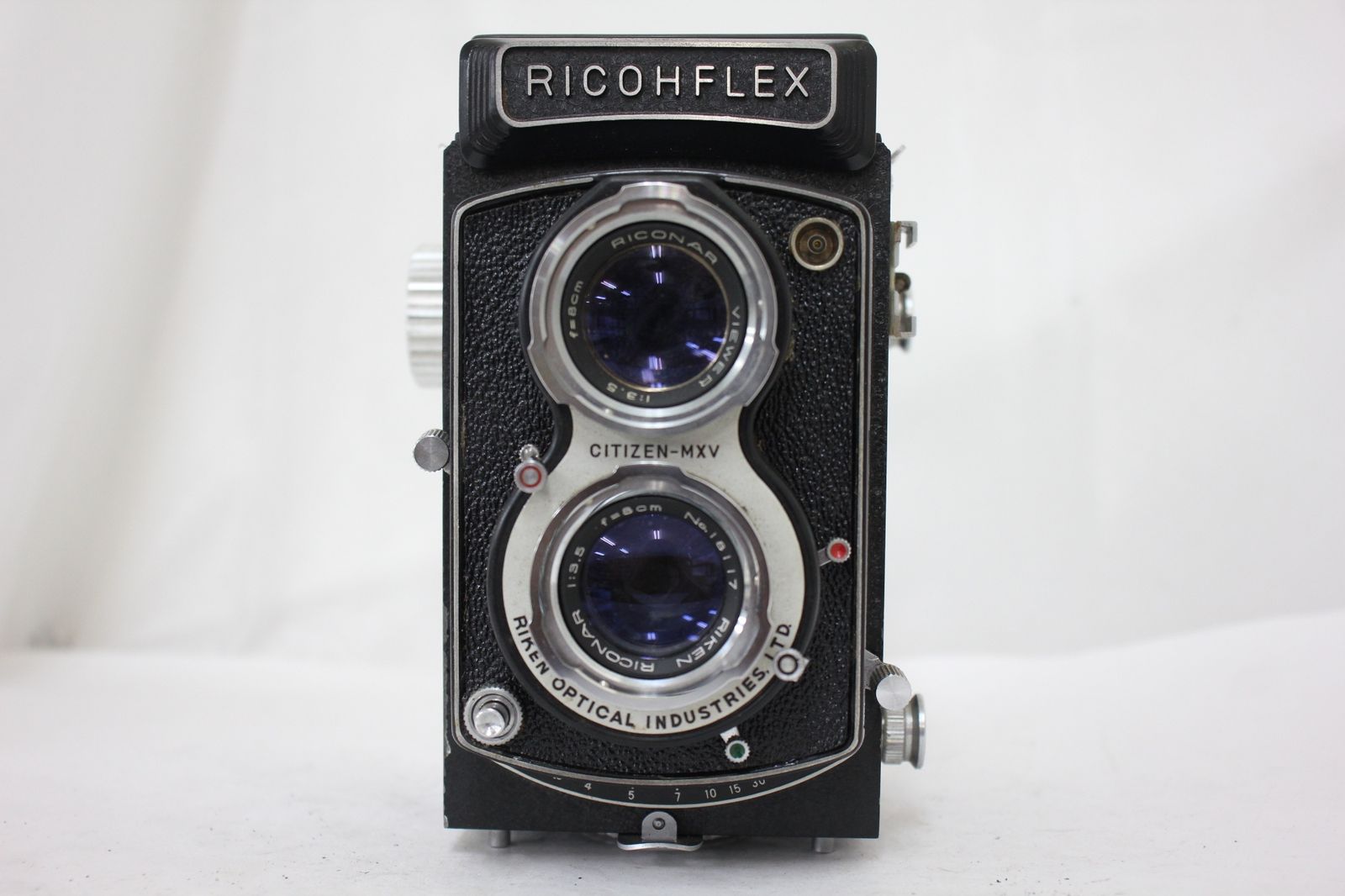 返品保証 リコー RicohFLEX RICONAR 8cm F3.5 ケース付き 二眼カメラ e2697