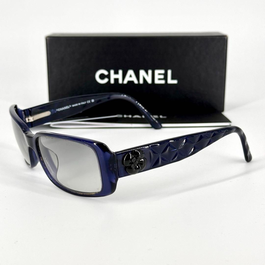 CHANEL サングラス 5111 ココマーク ブラック ブルー カメリア