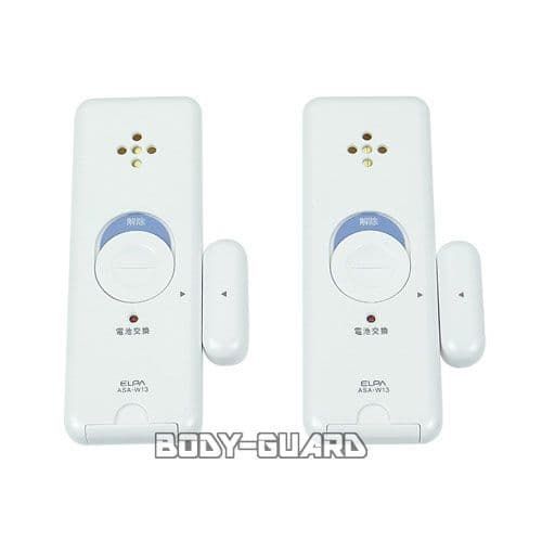 侵入対策 窓ピタッアラーム 衝撃&開放検知 2個セット ホワイト ASA-W13-N2P