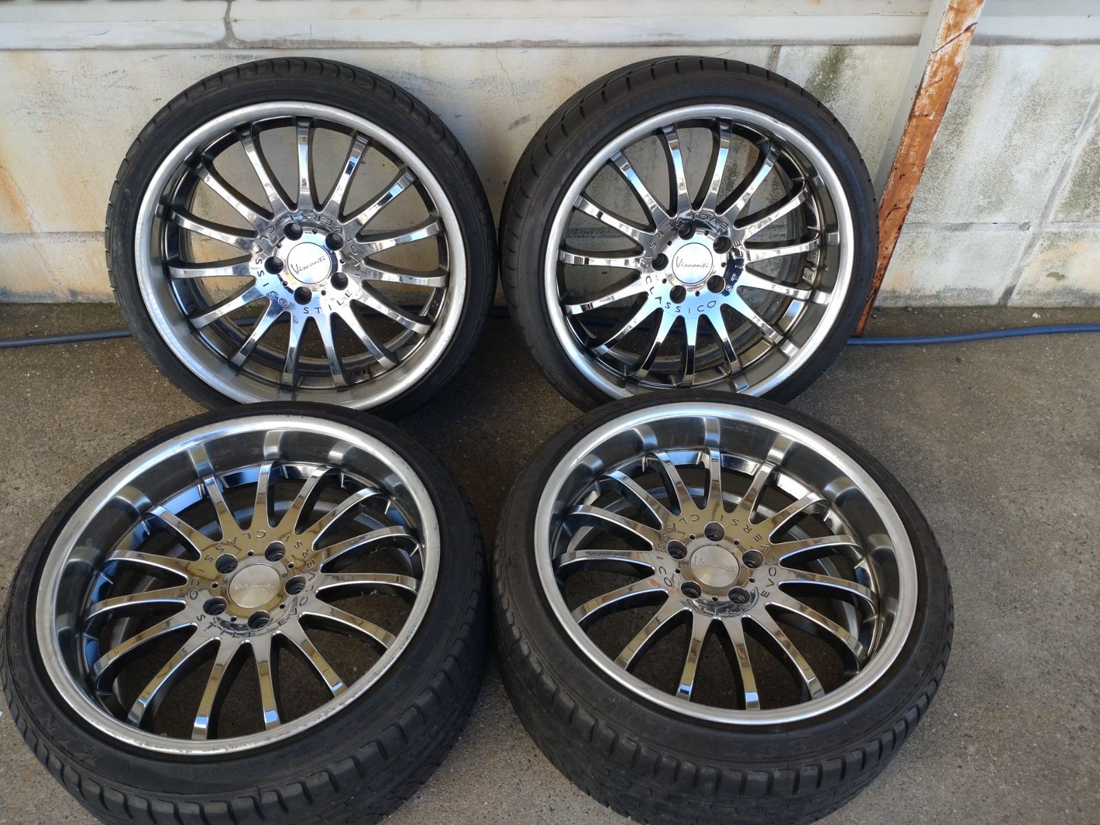 深リム SPEED STAR visconti LXF 19インチ 9.5J 25 10J 38 PCD114.3-5穴 ＆ 235|45R19 245|35R19 4本