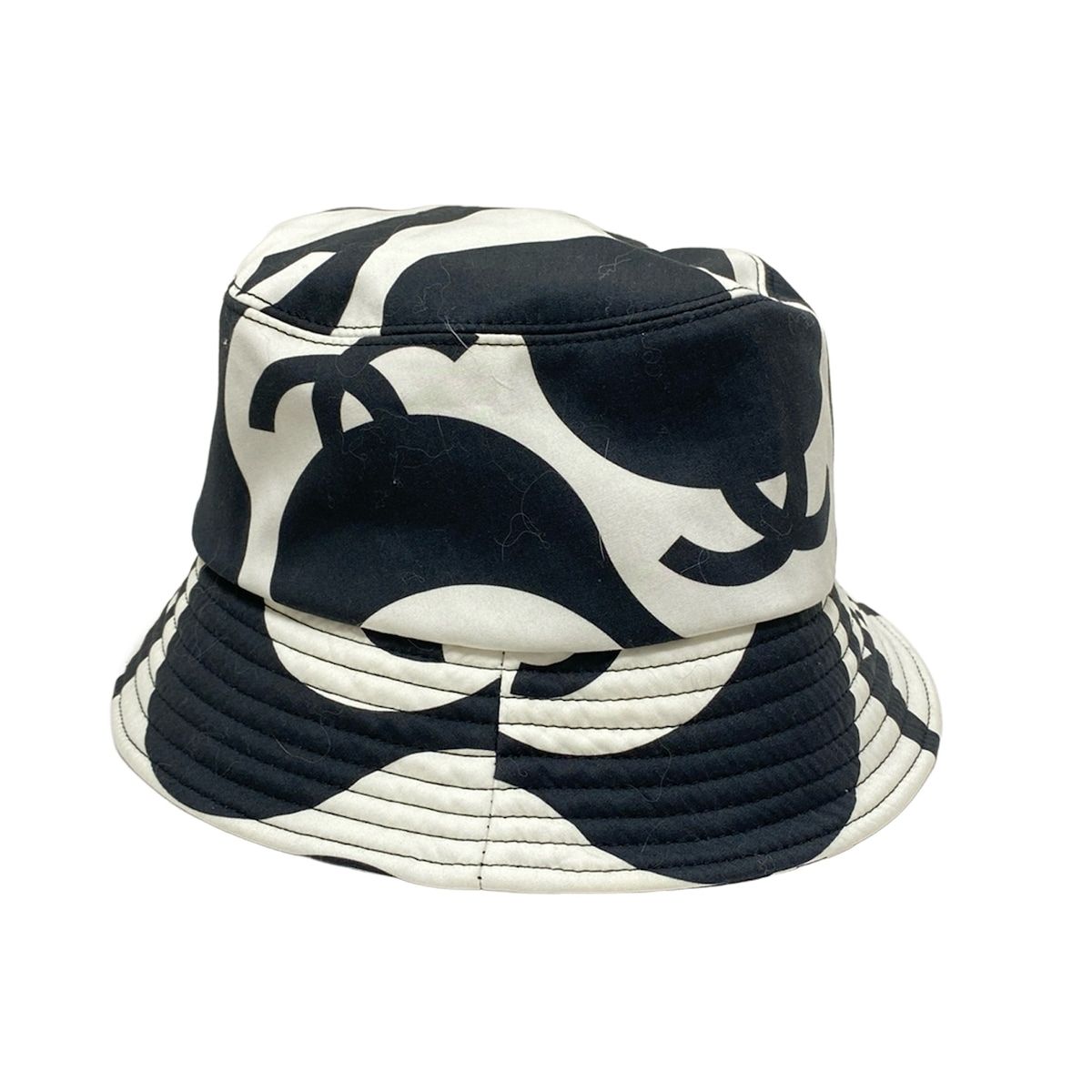 CHANEL(シャネル) ハット M美品 - 白×黒 ココマーク コットン