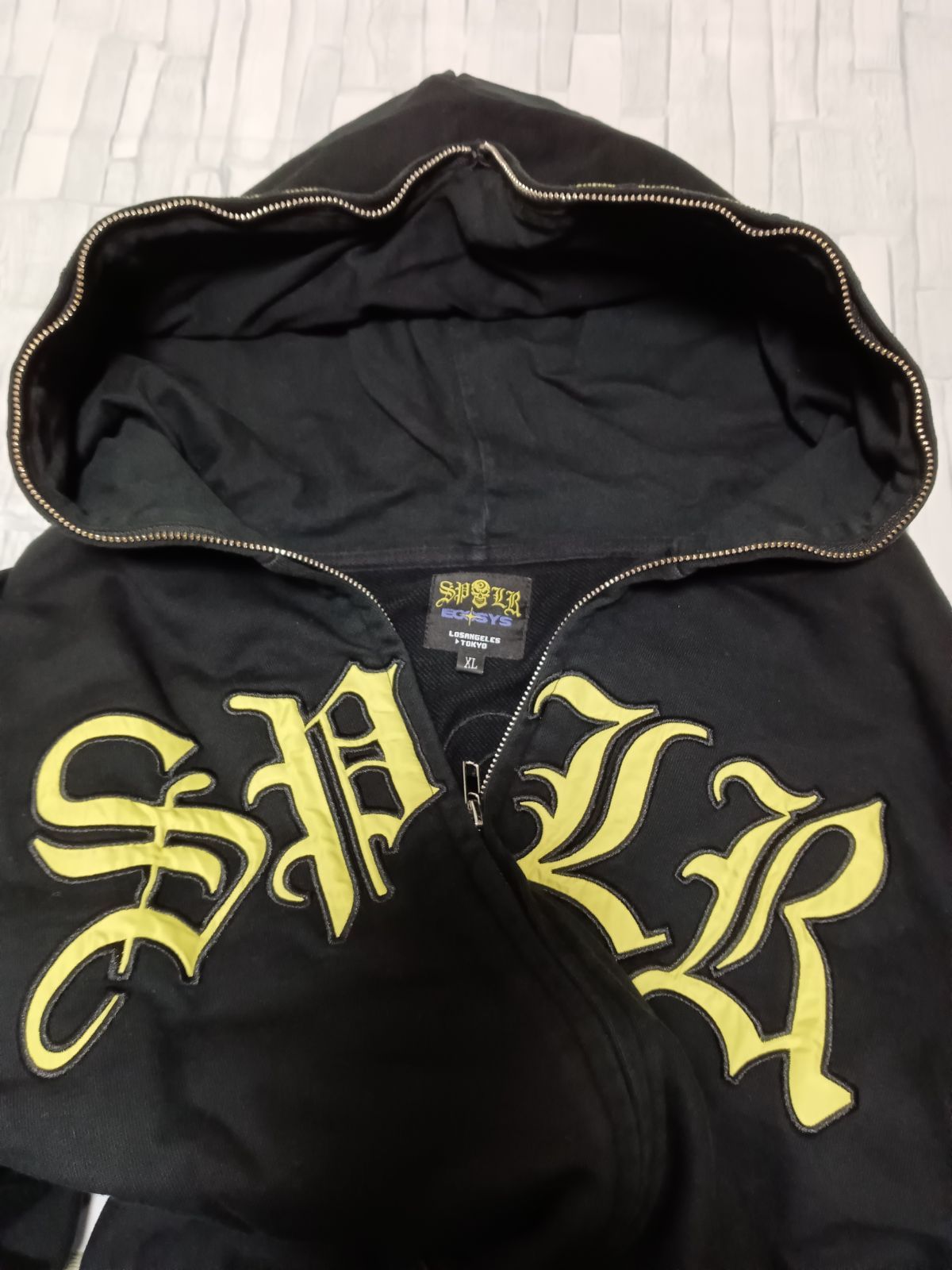 美品SUPPLIER×ECOSYSコラボジップパーカーSKULLスカルサプライヤー