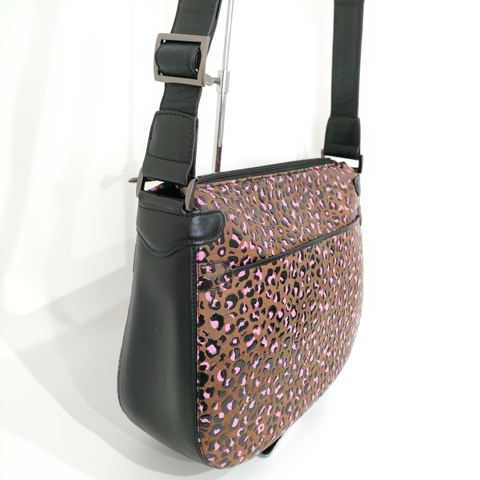 浅草 前川印傳 ショルダーバッグ バッグ レオパード柄 豹柄 ヒョウ柄