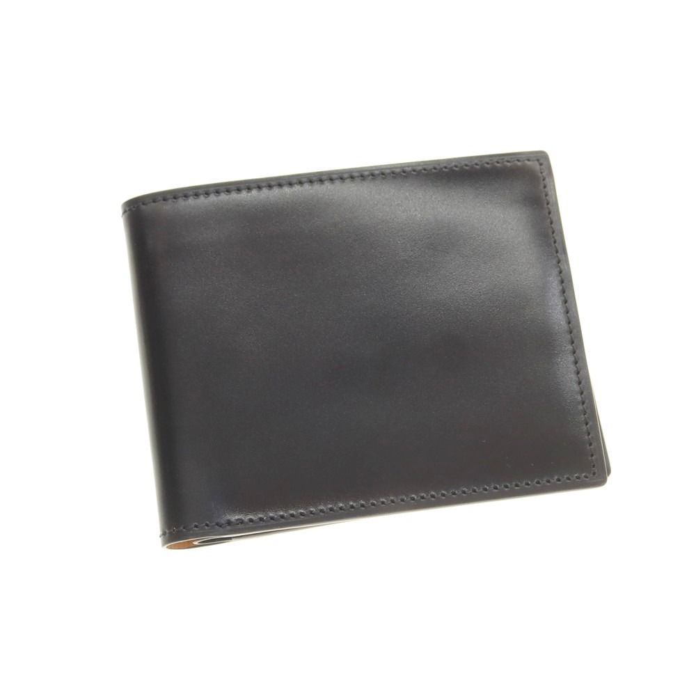 ケーティールイストン K.T.Lewiston シェルコードバン 二つ折り財布 ブラックネイビー メンズ
