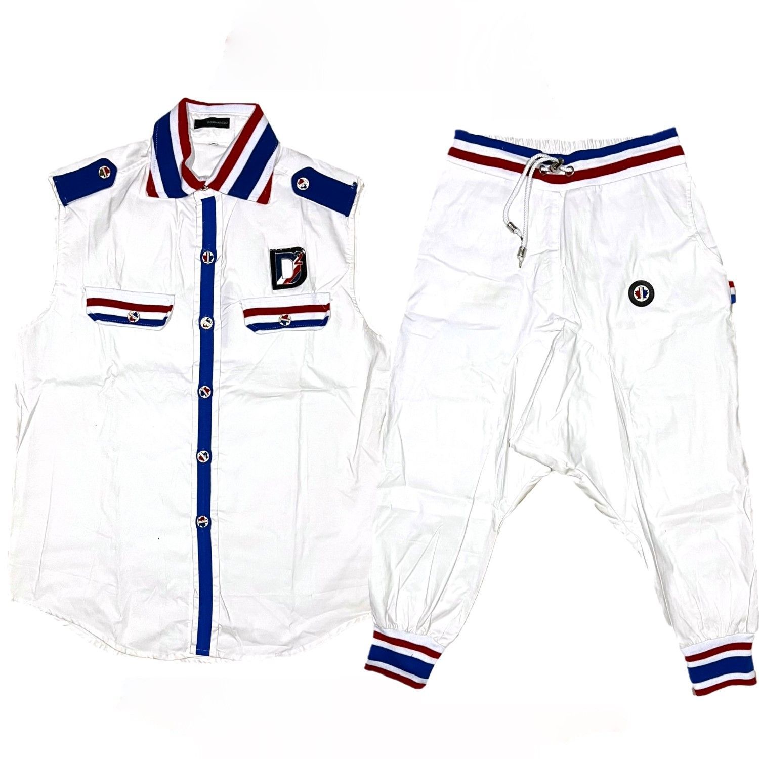 DSQUARED 2 シャツベスト ジョガーパンツ セットアップ ホワイト XL DSQUARED 2 シャツベスト ジョガーパンツ セットアップ ホワイト XL