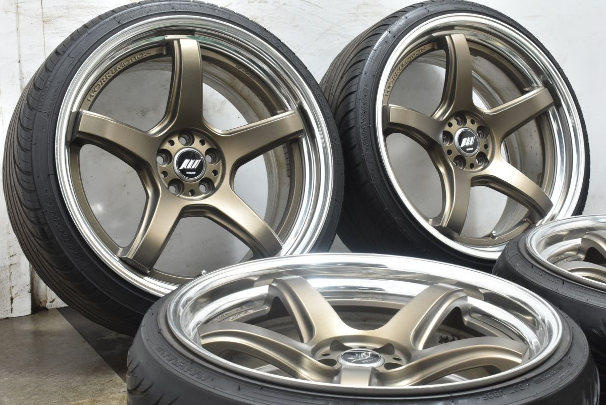 2ピース WORK エモーション T5R 2P 19in 9J 32 PCD100 ナンカン 215 35R19 レクサス CT200h プリウス カローラ ツーリング ウィッシュ