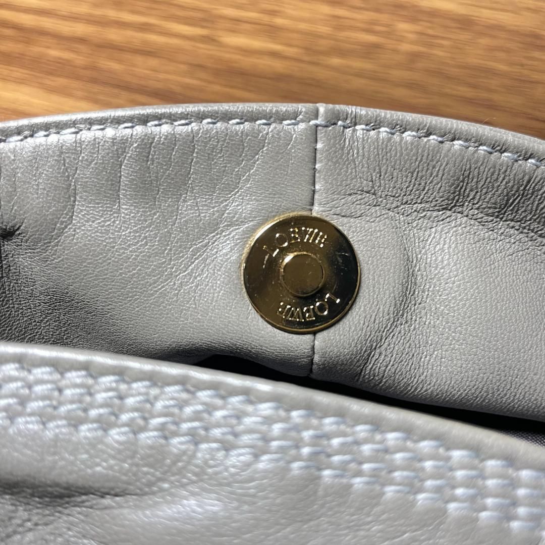 美品】LOEWE ナッパアイレ ハンドバッグ 羊革 シルバーグレー