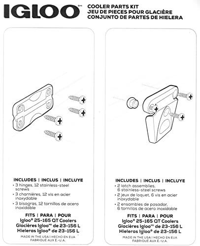人気商品】 Igloo クーラープラスチック部品キット - ラッチ2個 ヒンジ