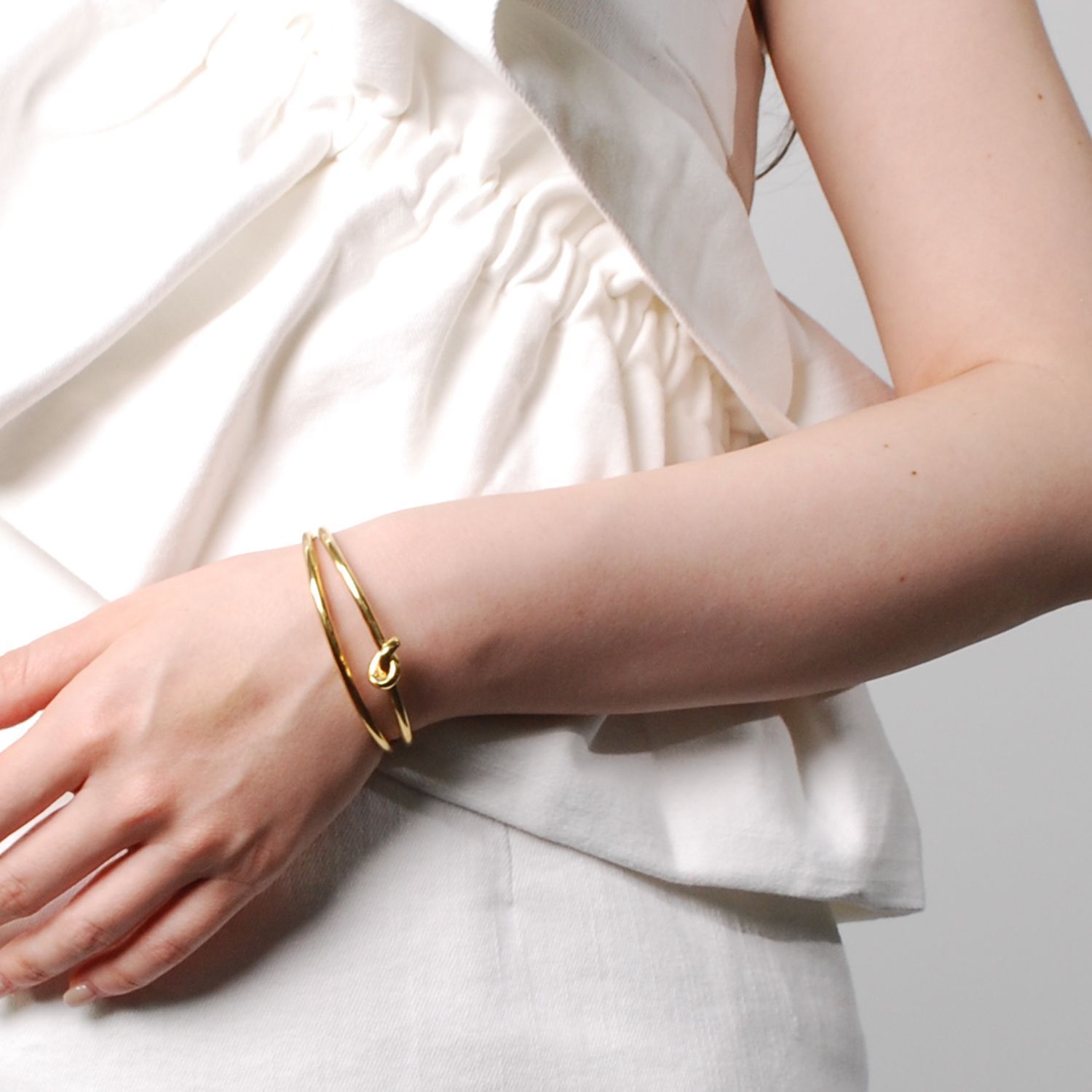 【極美】CELINEノット ダブル カフ/ゴールドフィニッシュ ブラス CELINE セリーヌ ブレスレット Knot Double Bracelet ノット