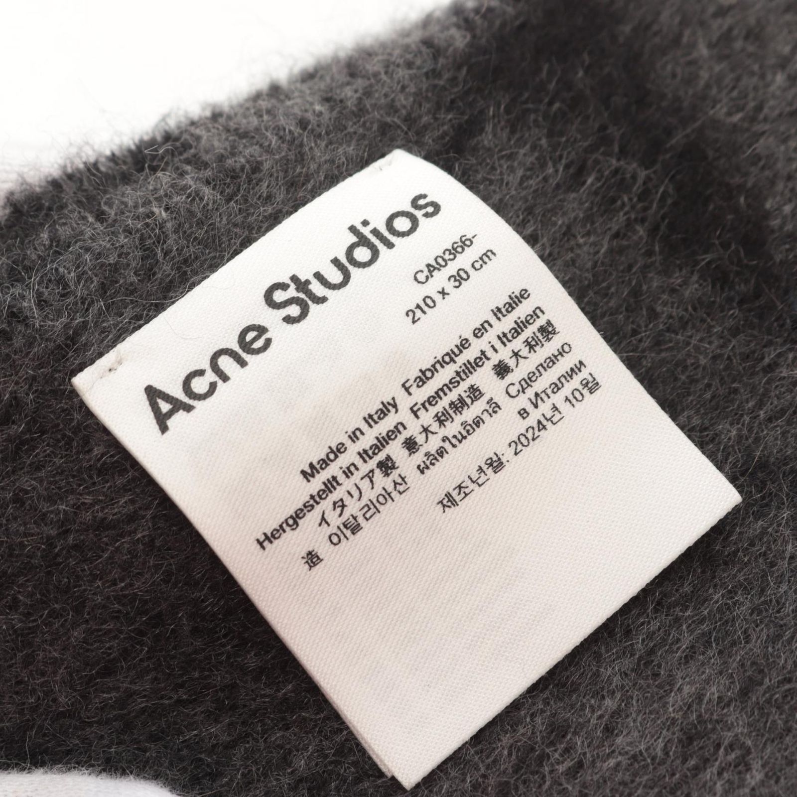 ACNE STUDIOS アクネストゥディオズ カシミヤジャカードスカーフ ロゴ