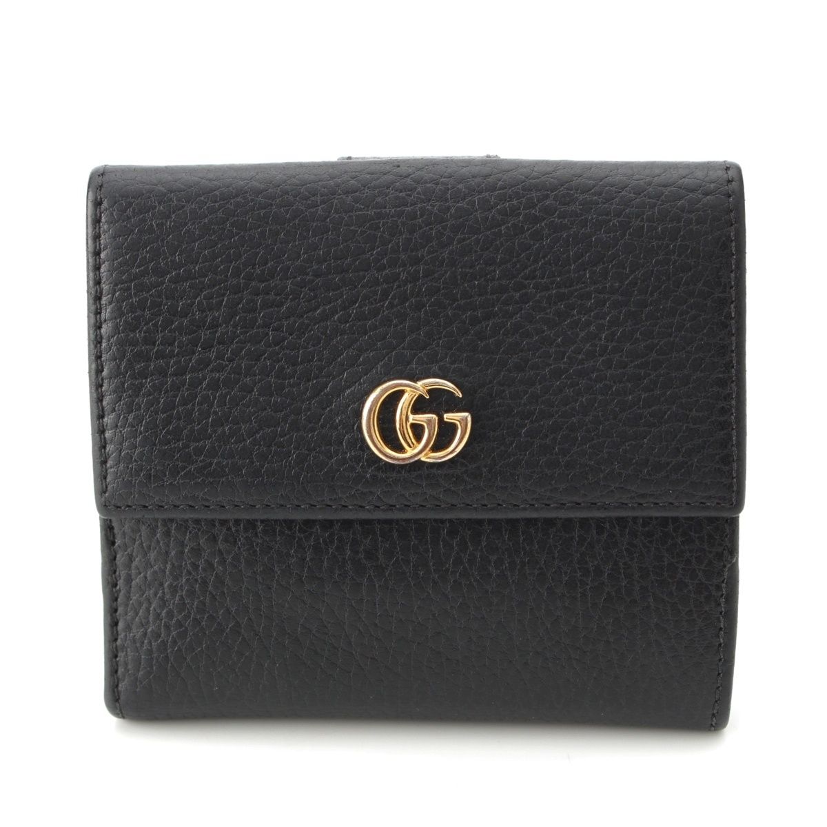 グッチ GGマーモント レザー コンパクトウォレット 二つ折り財布