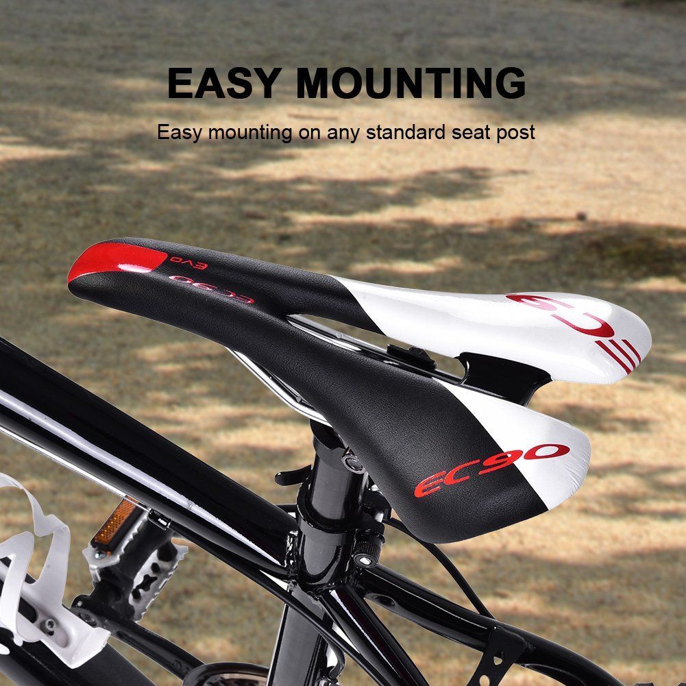 【特価商品】ロードマウンテンバイク 用 サドル 超 軽量 高強度 耐久性 自転車 PUレザー 自転車 クッションシート VGEBY1 バイク アクセサリー ブラック＆ホワイト