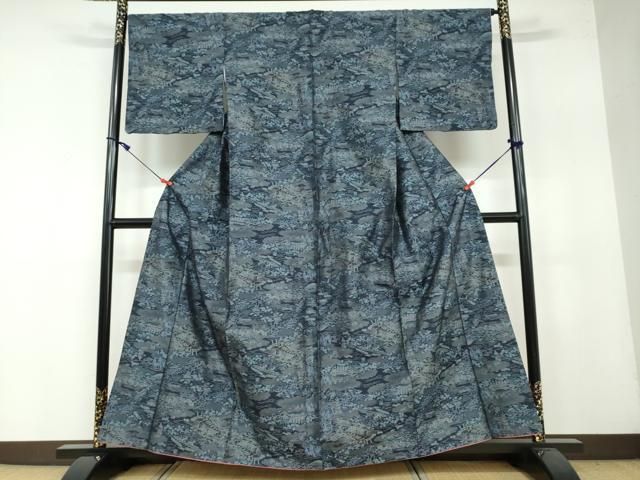 平和屋着物●都喜ヱ門 本場大島紬 7マルキ 総絣 渡橋風景文 藤絹織物謹製 正絹 DAAY5002ud