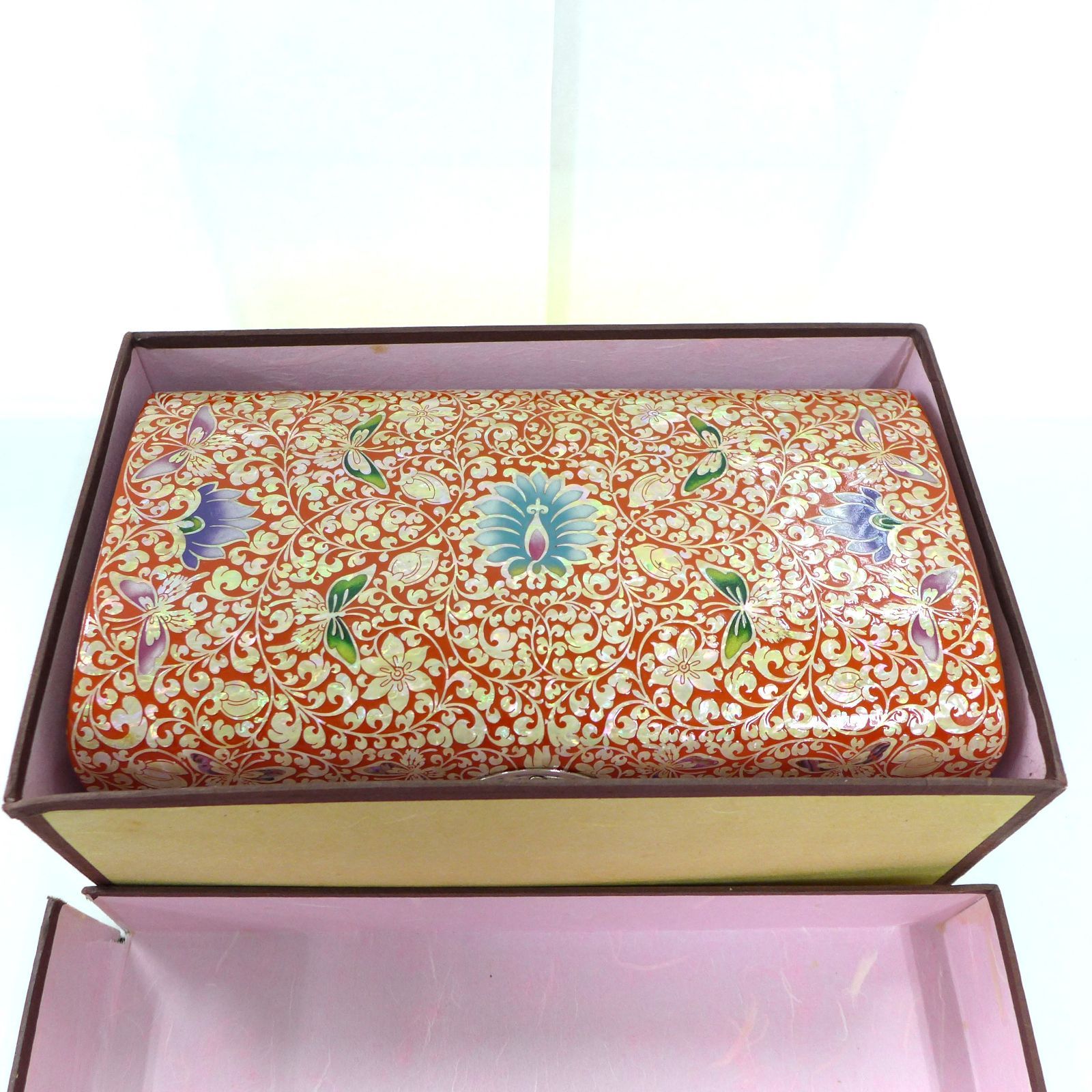 未使用 螺鈿細工 ジュエリーケース 鍵付き 韓国 土産 公田店