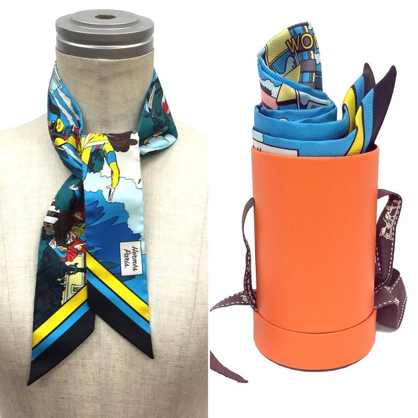 レア物 HERMES エルメス ツイリー WOW 063463S 2021春夏 アメコミ風 