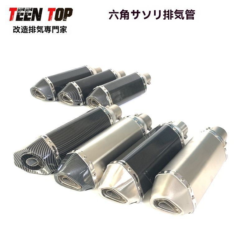 バイク用マフラー 汎用 天蝎タイプ 小六角 サイレンサー 51mm QJ賽600 賽250 350 改装パーツ ステンレス製
