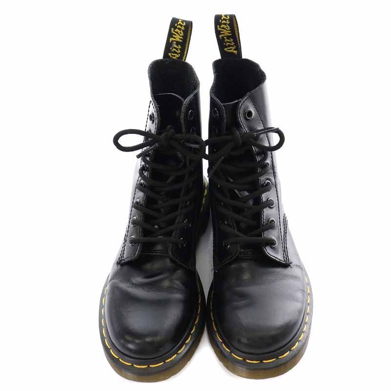 【7/6まで限定販売】ドクターマーチン Dr.Martens パスカル 8アイ ブーツ 1460 PASCAL 8EYE BOOT ミドルブーツ  レザー レースアップ ローヒール ステッチ UK3 22cm 黒 ブラック 13512001 /YI