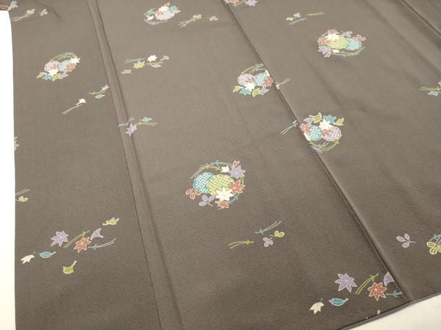 平和屋着物○上質な小紋 雪輪重ね草葉文 金彩 正絹 逸品 DAAU0639tw