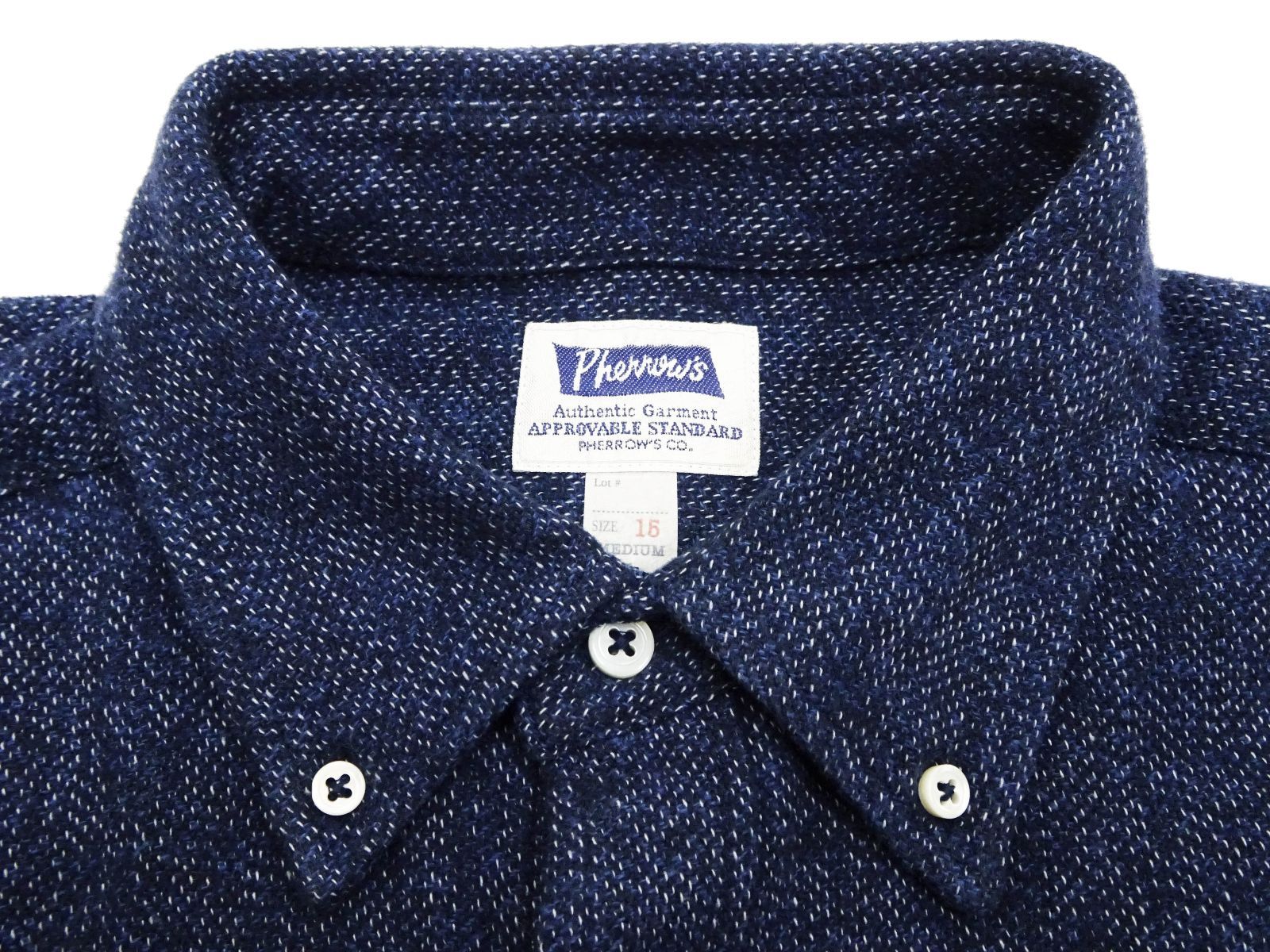 4 PHERROW'S フェローズ コットンシャツ サイズ15[1/2](L) PHERROW\u0027S(フェローズ) ⁄ 長袖シャツ⁄S⁄コットン⁄BLK | 古着の販売
