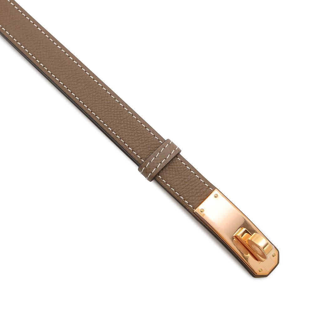 【新品】HERMES エルメス ケリーベルト18 エトゥープ ゴールド金具W刻印 新品】HERMES エルメス ケリーベルト18 エトゥープ ゴールド金具
