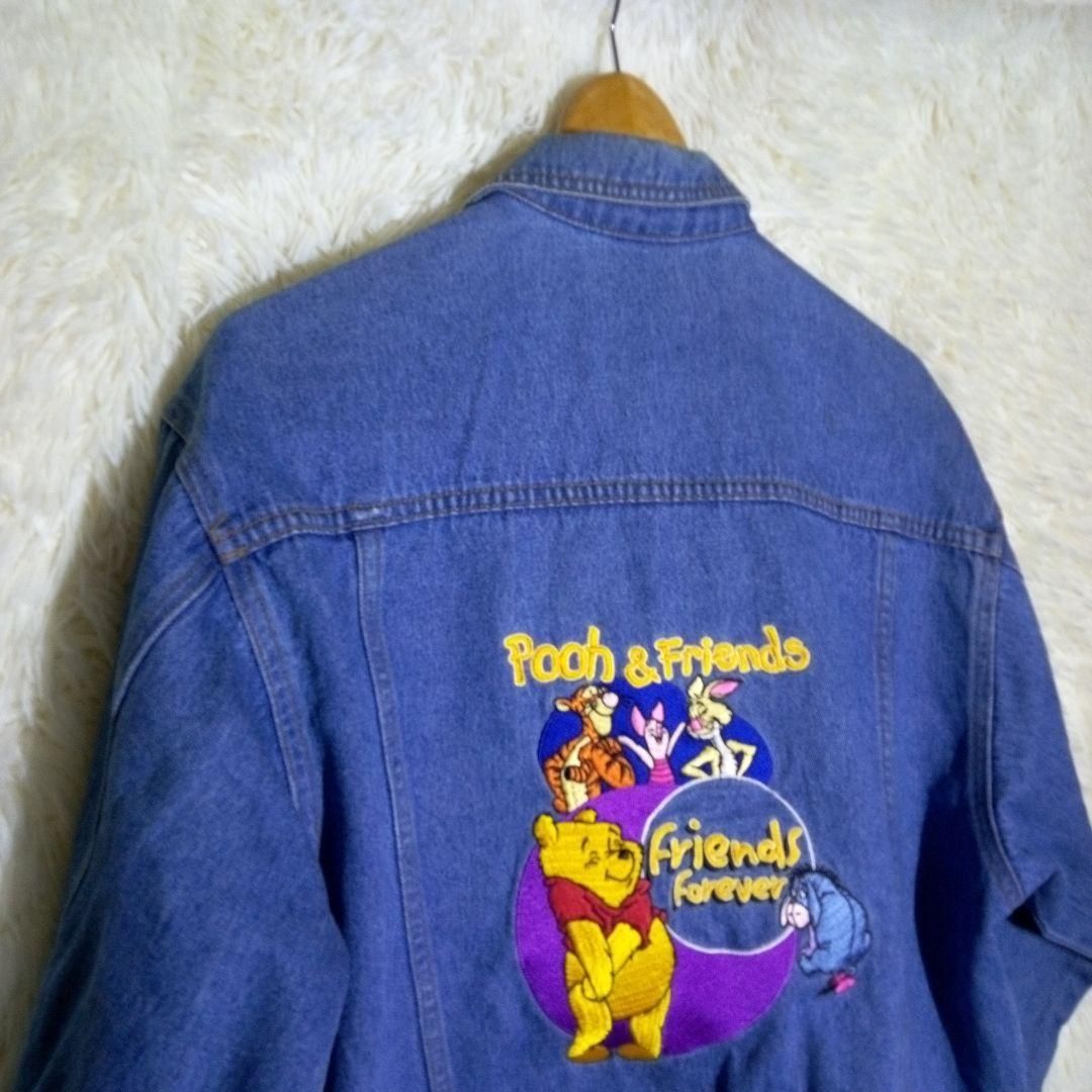 【M】Disney プーさん　背面総刺繍　デニムジャケット M様専用】Disney プーさん 背面総刺繍 デニムジャケット - メルカリ