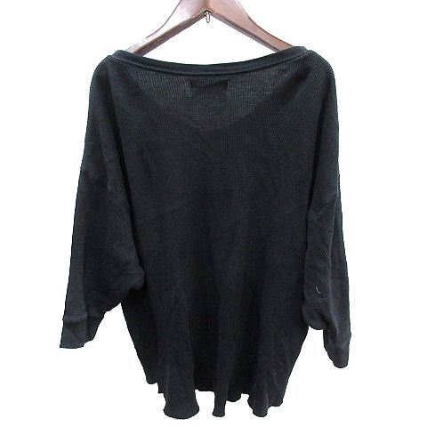 ブラックバイマウジーBLACK BY MOUSSY 七分袖 素敵ロングマキシ丈Ｖネックフレアワンピース