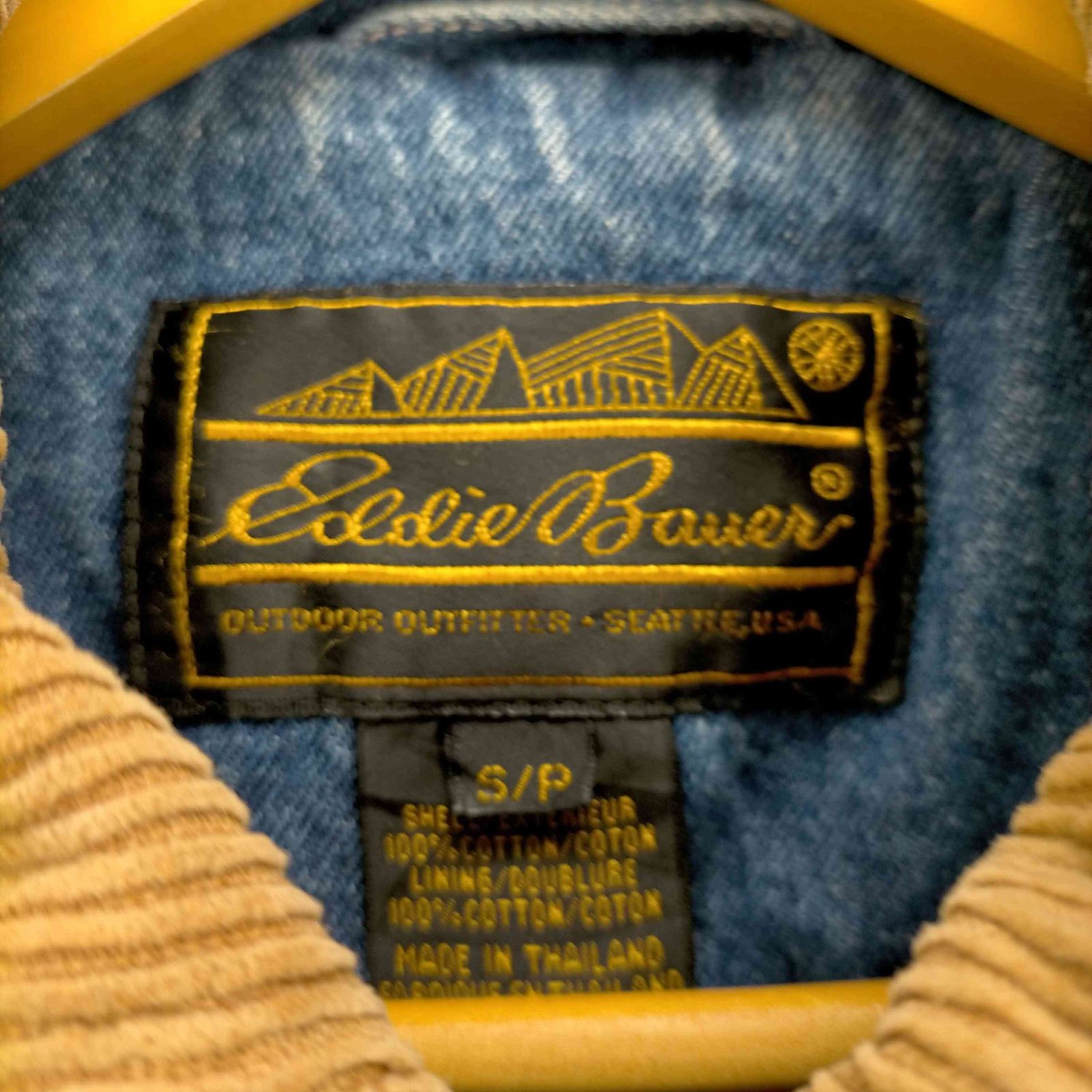 エディーバウアー Eddie Bauer 80～90S 黒タグ 襟コーデュロイデニム 