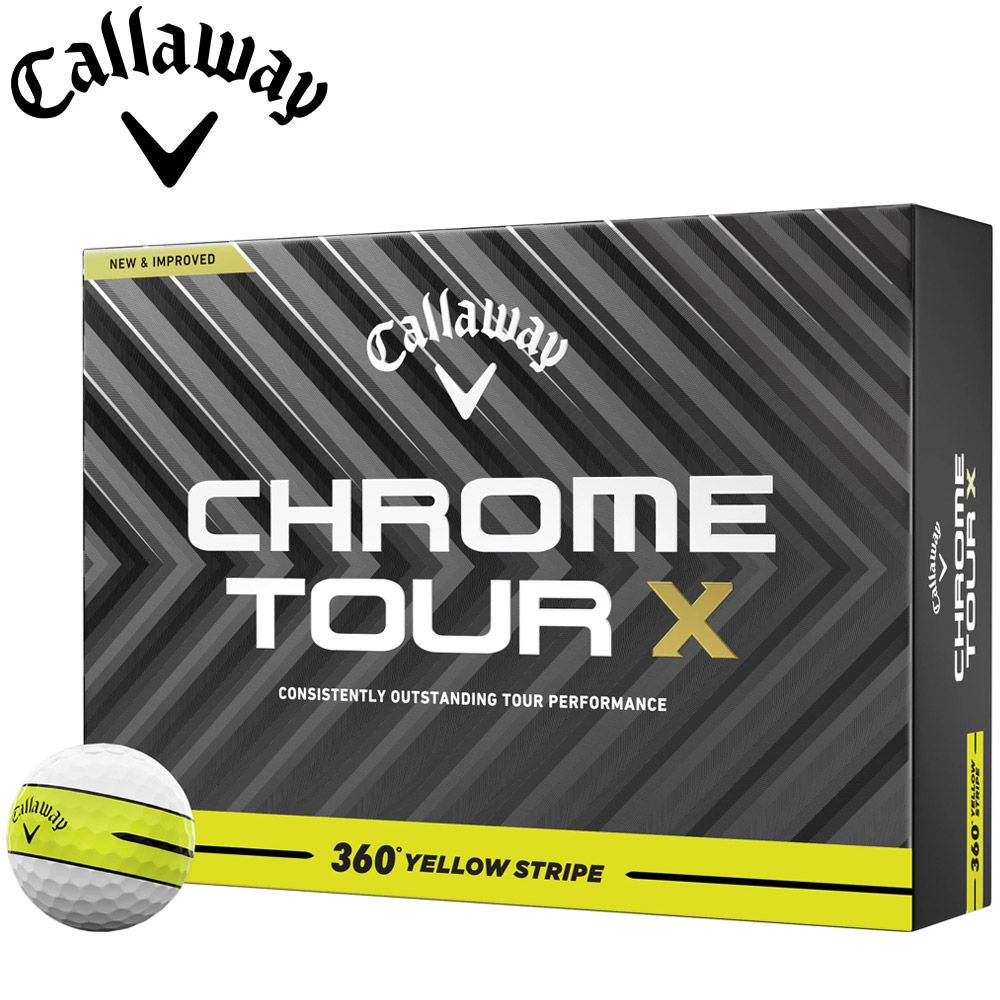 キャロウェイ CHROME TOUR X 360° YELLOW STRIPEボール 1ダース