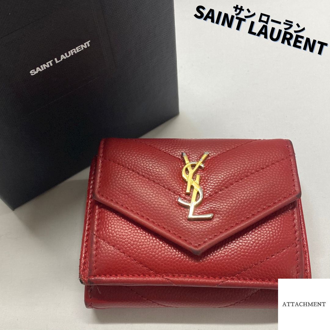 SAINT LAURENT】サンローラン コンパクトウォレット 三つ折り財布 ...