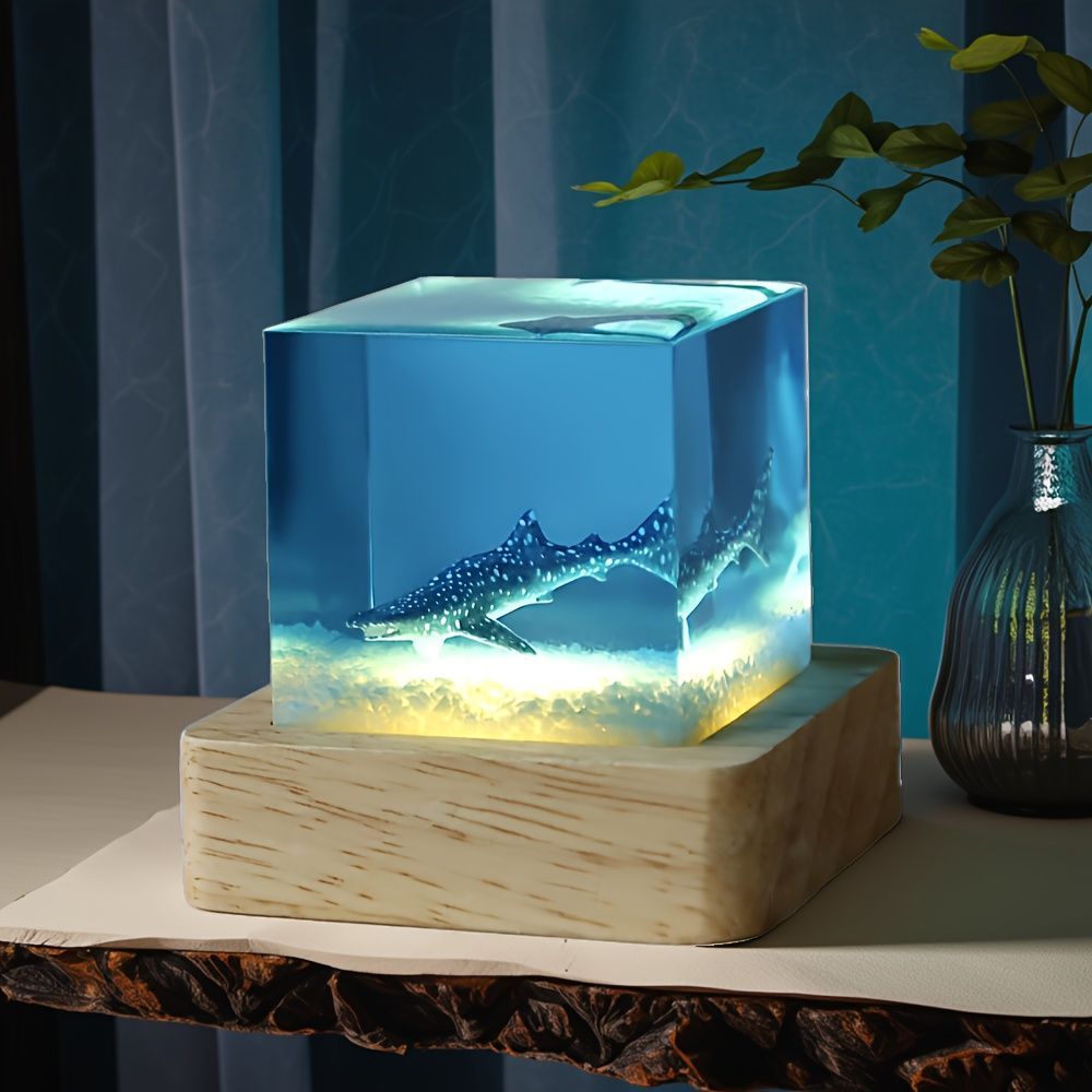 ナイトライト 卓上ライト テーブルランプ LEDライト ジンベイザメ 海 オーシャン 海洋生物 おしゃれ 間接照明 卓上ライト プレゼント 寝室 授乳ライト インテリア デスク オフィス 充電式 癒しグッズ