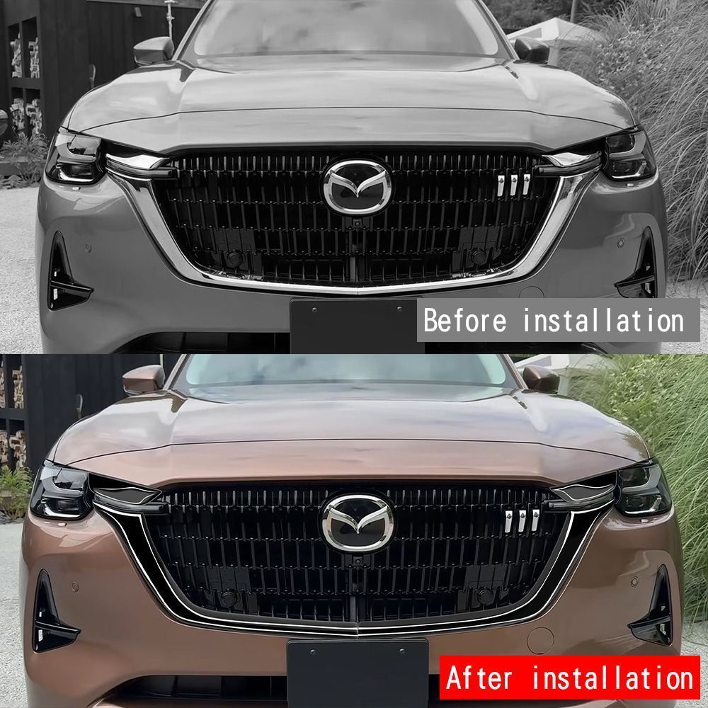 マツダ CX-80 24系 フロントグリルサイドガーニッシュ メッキ仕上げ 中央グリルモール 左右共通 外装カスタム ドレスアップ パー FFCRYSTALESIA_COM