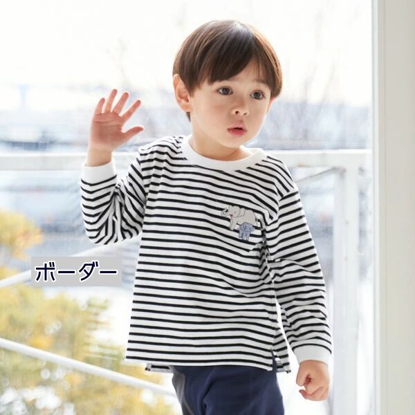 新品 プティマインpetit main 2024年春夏 長袖Tシャツ BOYS