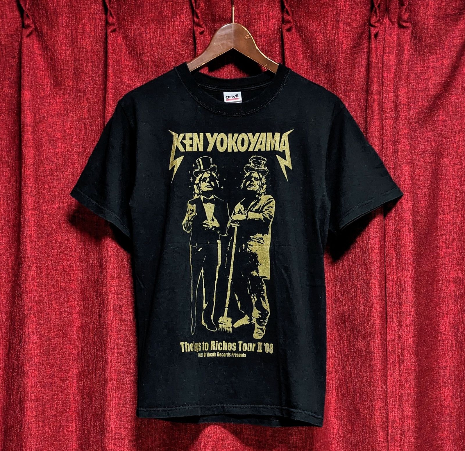 PIZZA OF DEATH ピザオブデス KEN YOKOYAMA 横山健☆バンドT 黒 金 ブラック Sサイズ ロックTシャツ AIR JAM  FUCK KEN ハイスタ - メルカリ