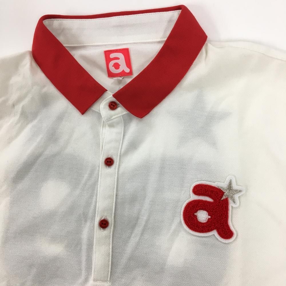 超美品】アルチビオ 半袖ポロシャツ 白×レッド バックロゴ